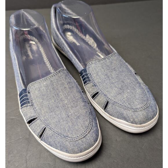 Grasshoppers Janis Fisherman Canvas Sneakers WOMENS 9 Blue White Slip On Cruise - Picture 2 of 11